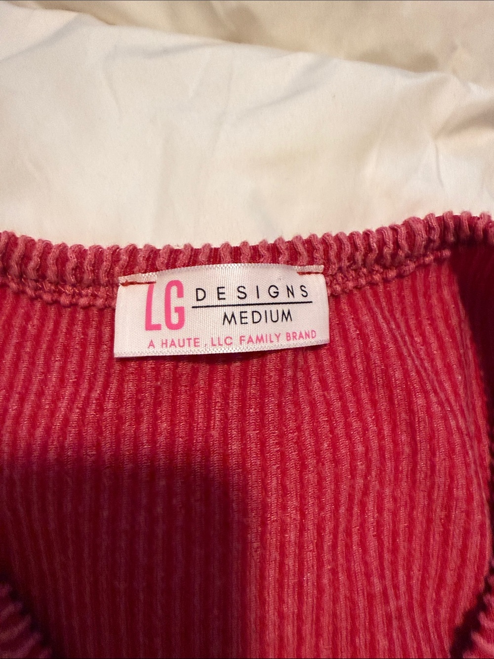 LG Women's Ribbed Tank Top - Deep Red - Picture 2 of 5
